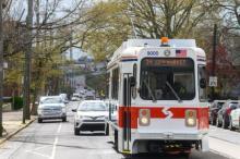 Photo of a SEPTA trolley